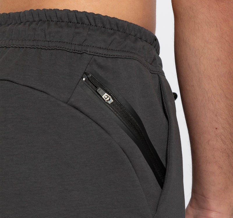 close up view for pocket off pants grey ebony with zipper