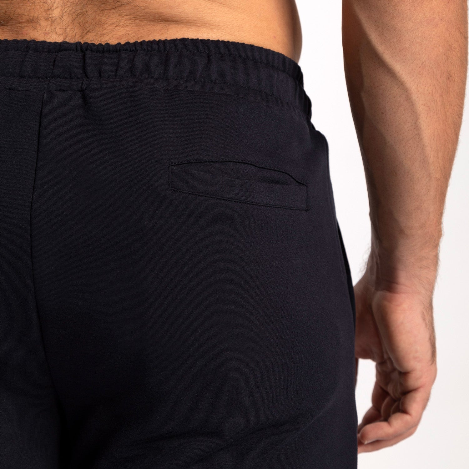 a back view for pockets of pants black