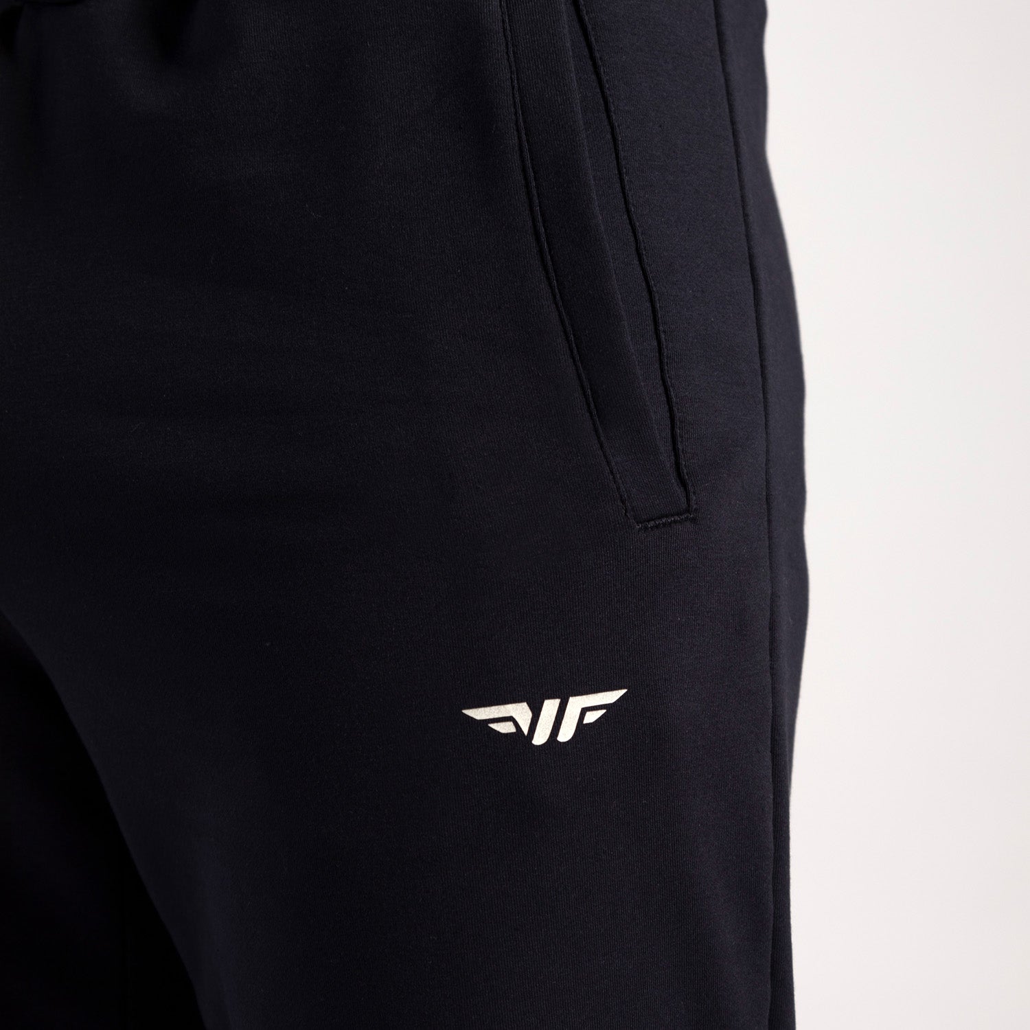 close up view for pocket of pants  with logo 