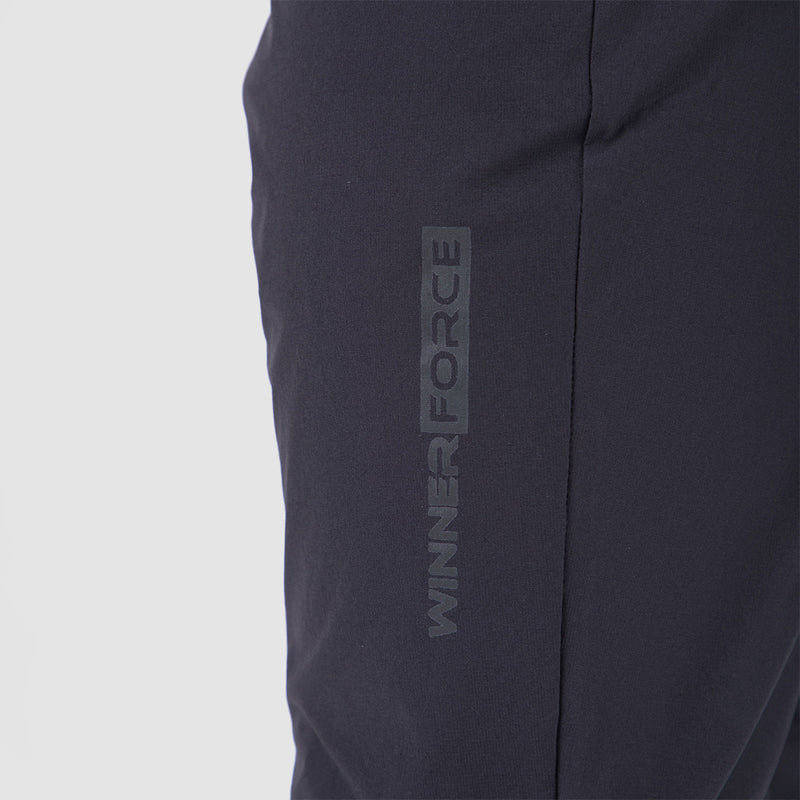 close up view for pants black have logo 