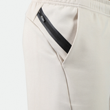 close up view for pocket zipped of short light beige 