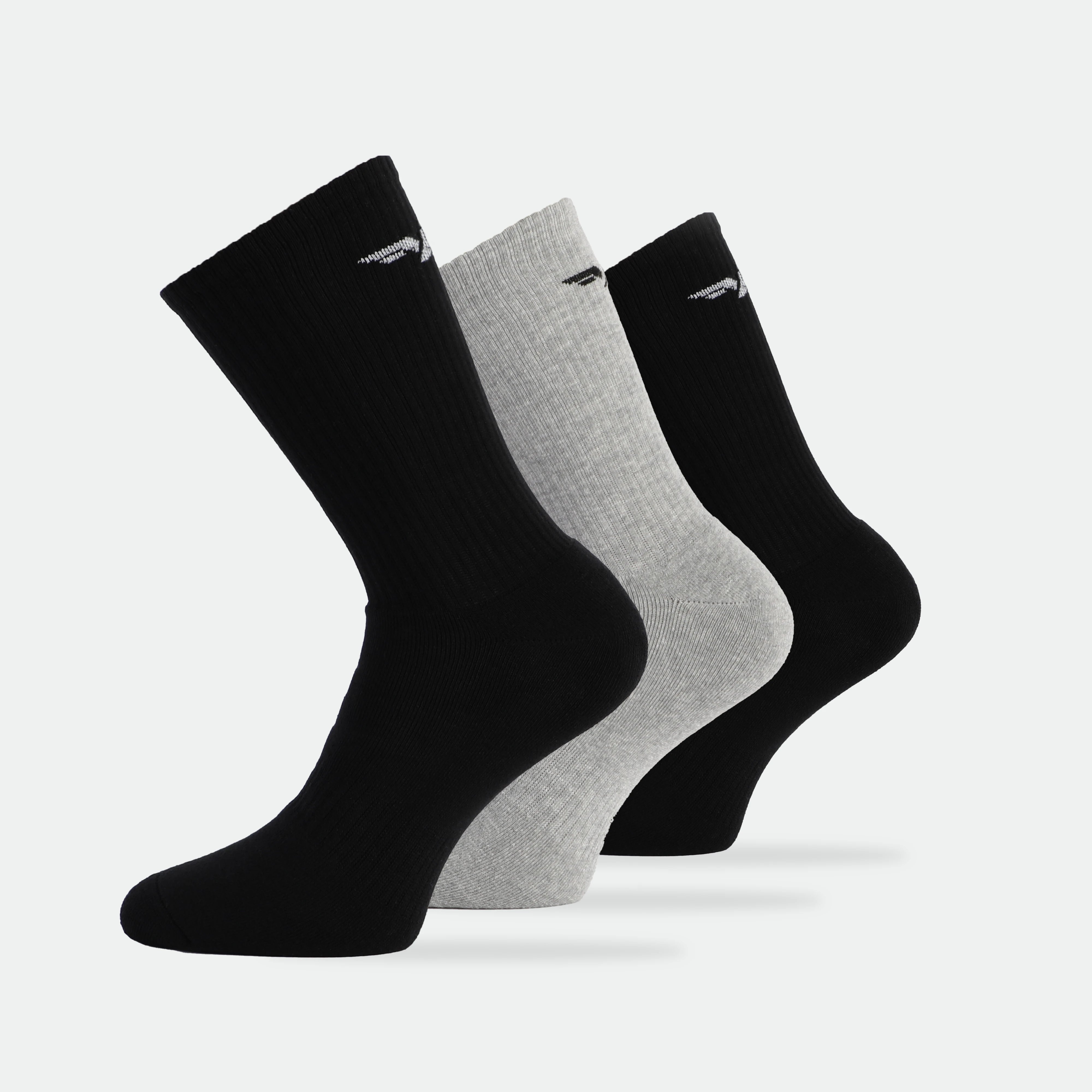 MEN-BACK-LOGO-CREW-SOCKS (BLACK,GREY)
