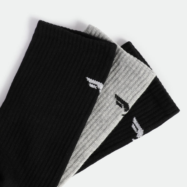 MEN-BACK-LOGO-CREW-SOCKS (BLACK,GREY)