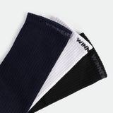 MEN-CREW-RIBBED-SOCKS (BLACK-WHITE-NAVY)