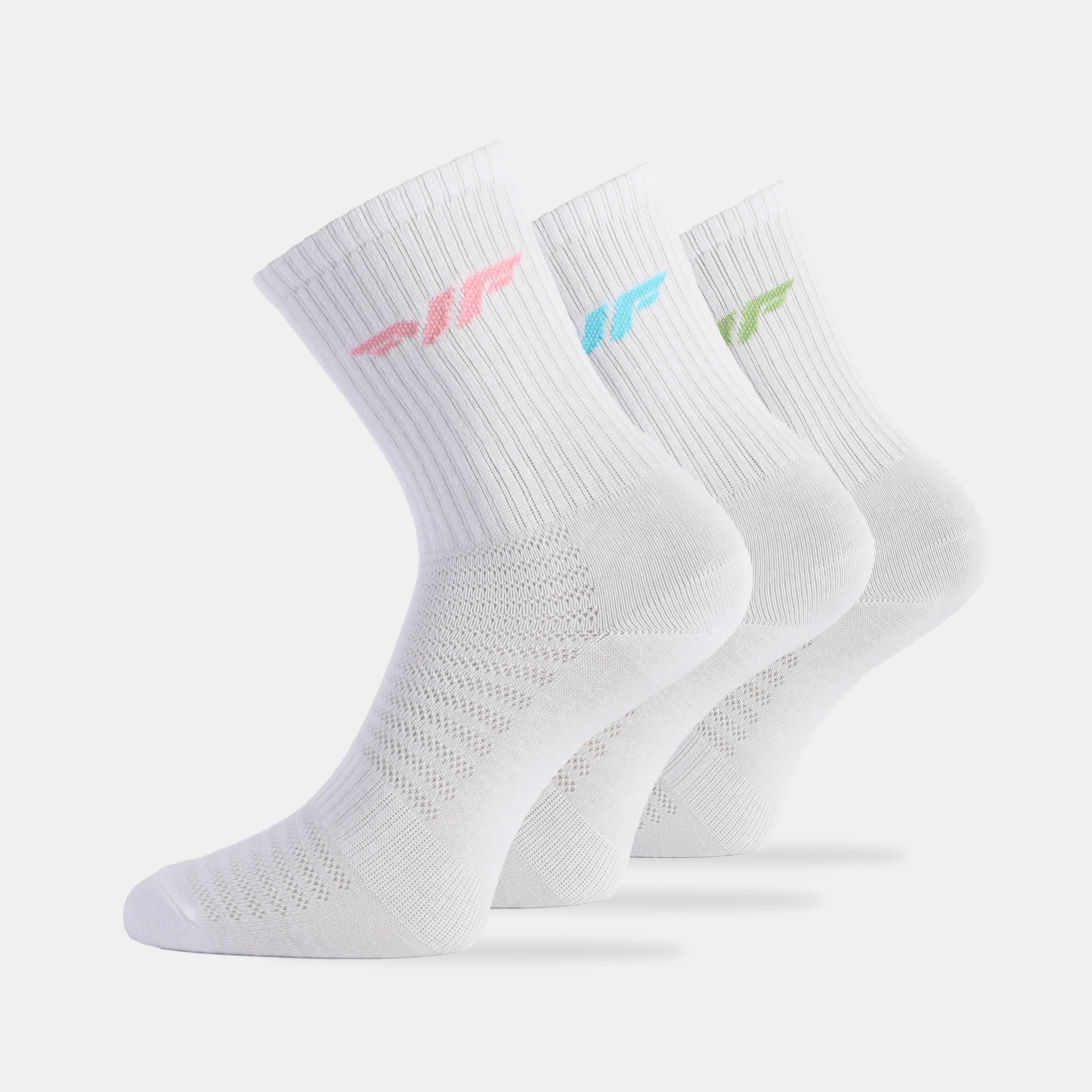 WOMEN-PASTEL-LOGO-CREW-SOCKS (WHITE)