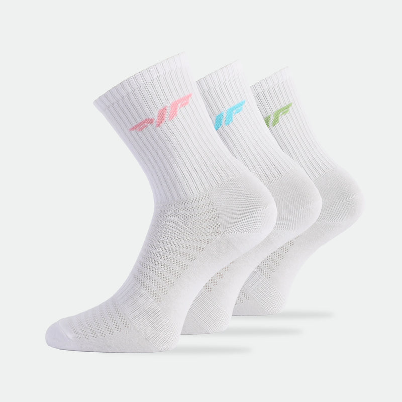 WOMEN-PASTEL-LOGO-CREW-SOCKS (WHITE)