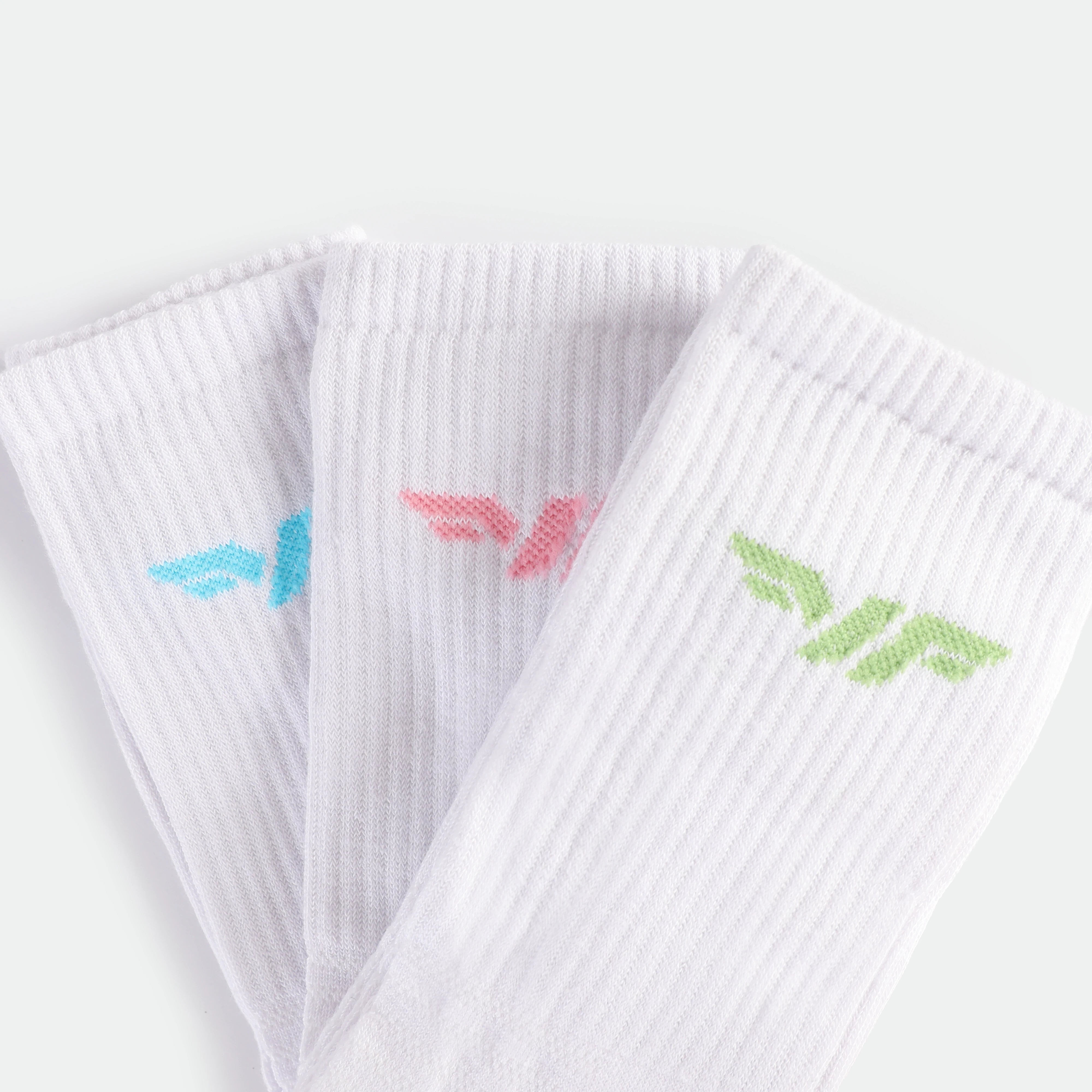 WOMEN-PASTEL-LOGO-CREW-SOCKS (WHITE)