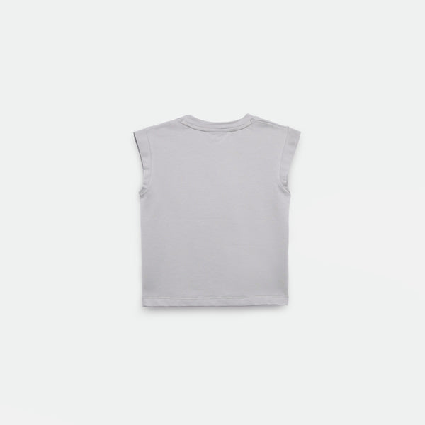 GIRL-ESSENTIAL-T-SHIRT-CAP SLEEVES (LIGHT-GREY)