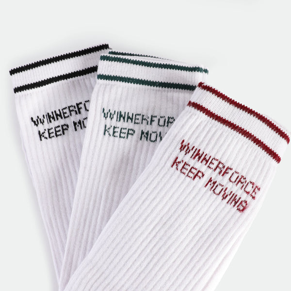 WOMEN-KEEP MOVING-CREW-SOCKS (WHITE)