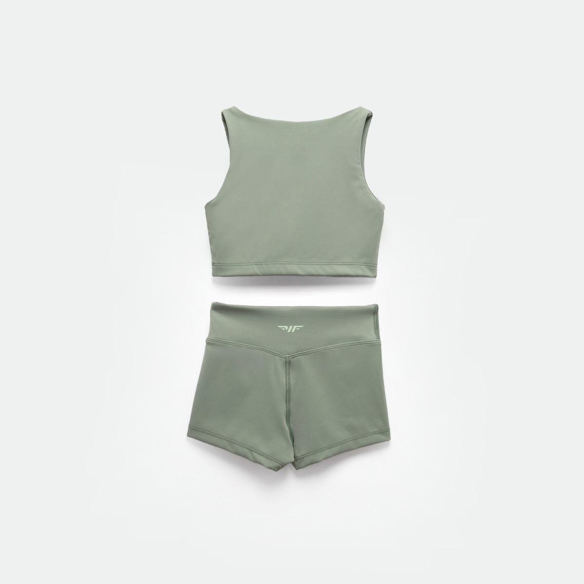 GIRL-ESSENTIAL-CROP TOP & SHORT-SET (CHINOIS-GREEN)