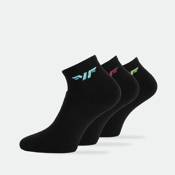 WOMEN-COLOR-POP-QUARTER-SOCKS (BLACK)