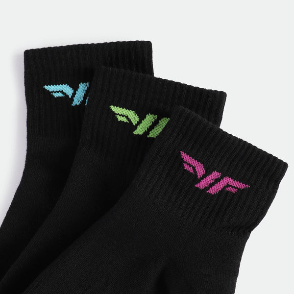WOMEN-COLOR-POP-QUARTER-SOCKS (BLACK)