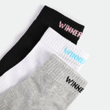 WOMEN-RIBBED-CUFF-QUARTER-SOCKS (BLACK,GREY,WHITE)