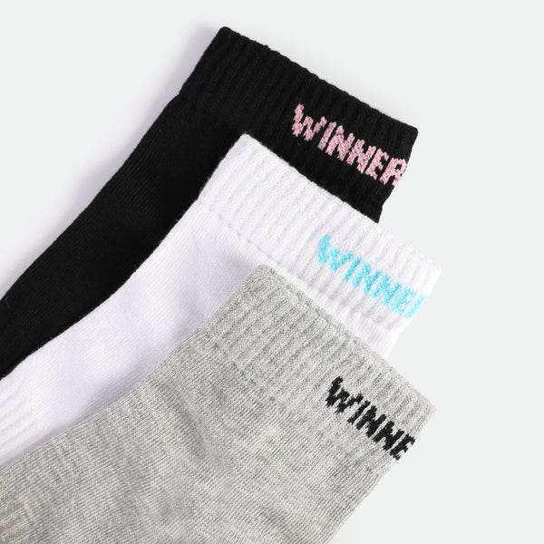 WOMEN-RIBBED-CUFF-QUARTER-SOCKS (BLACK,GREY,WHITE)