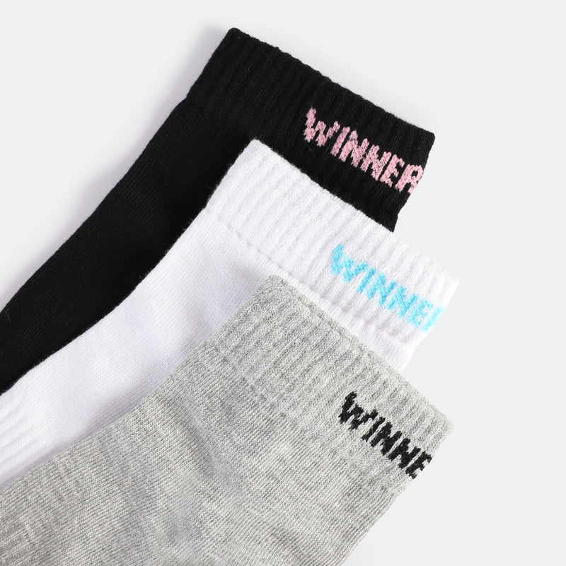 WOMEN-RIBBED-CUFF-QUARTER-SOCKS (BLACK,GREY,WHITE)