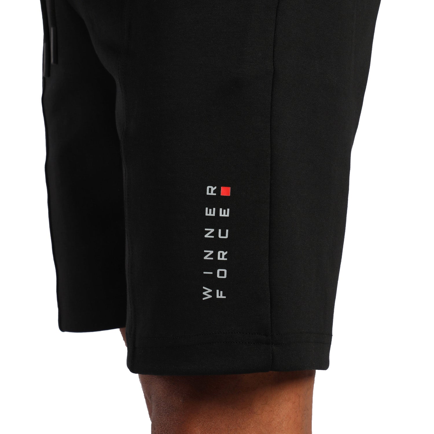 close up view for short black with logo 