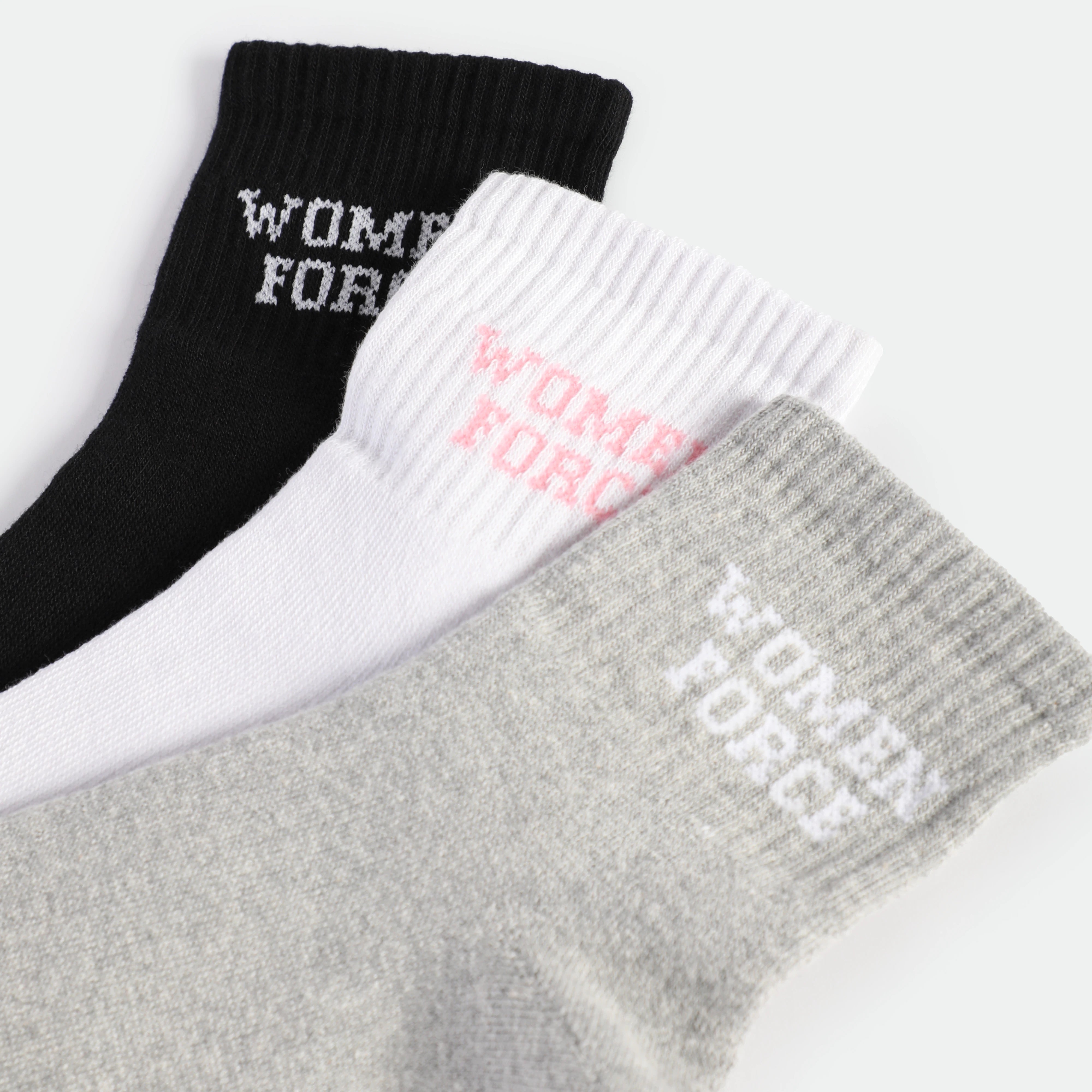 WOMEN-FORCE-QUARTER-SOCKS (BLACK,GREY,WHITE)