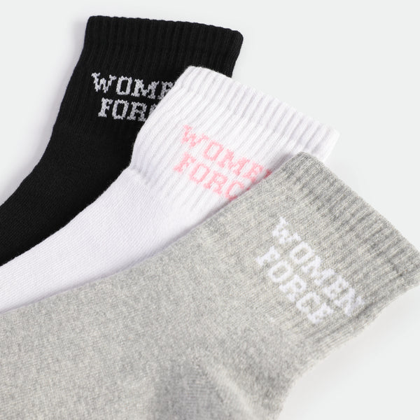 WOMEN-FORCE-QUARTER-SOCKS (BLACK,GREY,WHITE)