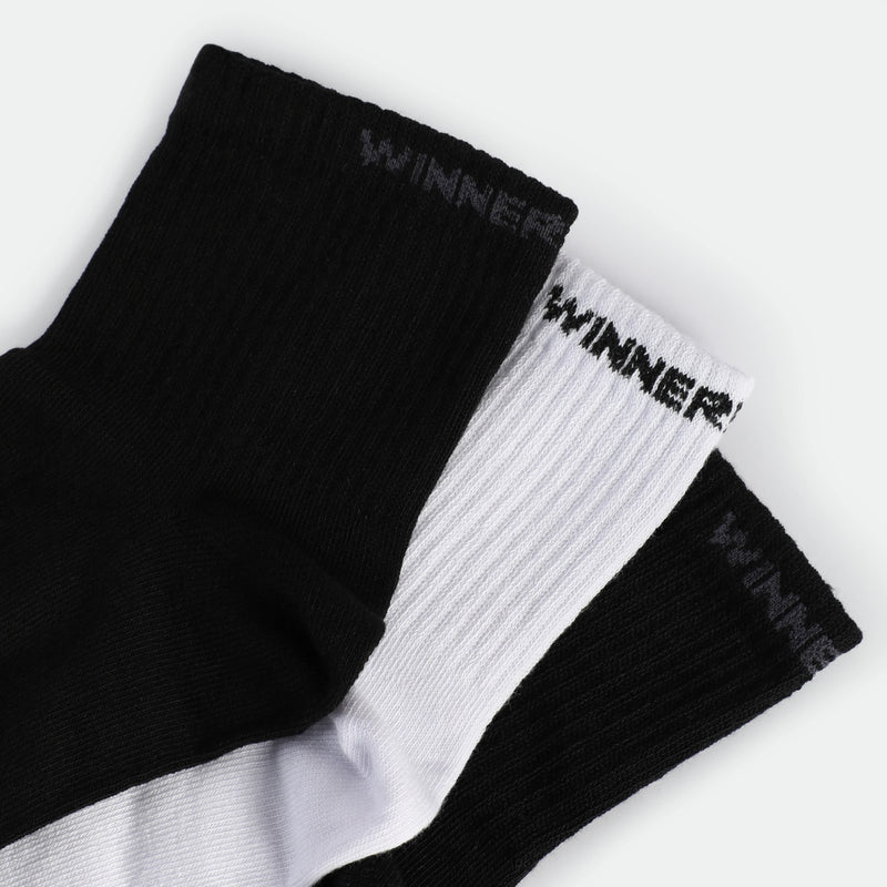 MEN-FROST-QUARTER-SOCKS (BLACK-WHITE)