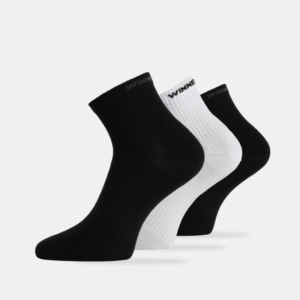 MEN-FROST-QUARTER-SOCKS (BLACK-WHITE)