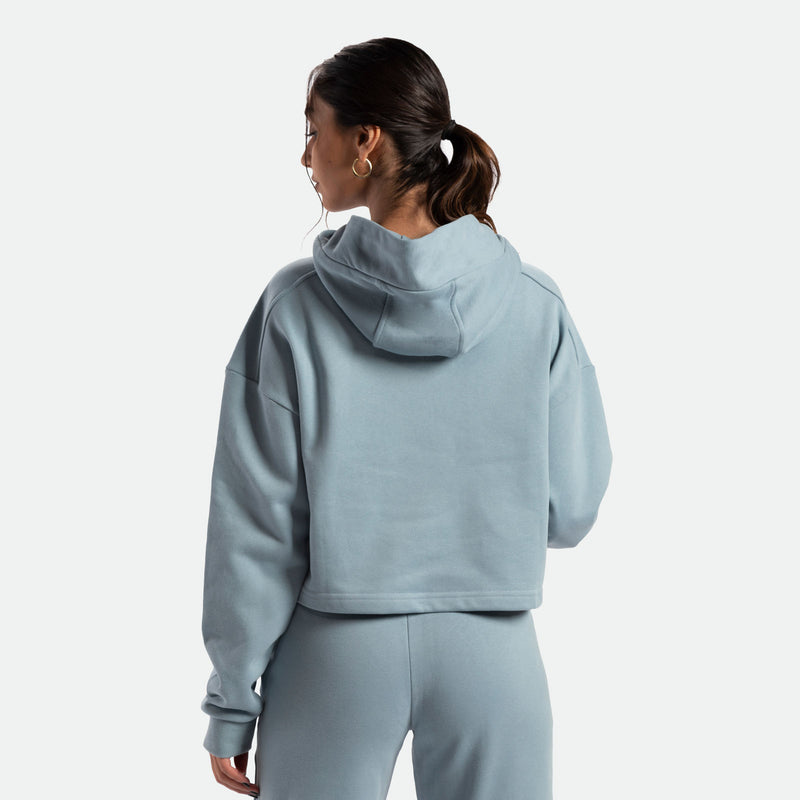 WOMEN-GO BEYOND-CROPPED-HOODIE (FORGET-ME-NOT-BLUE)