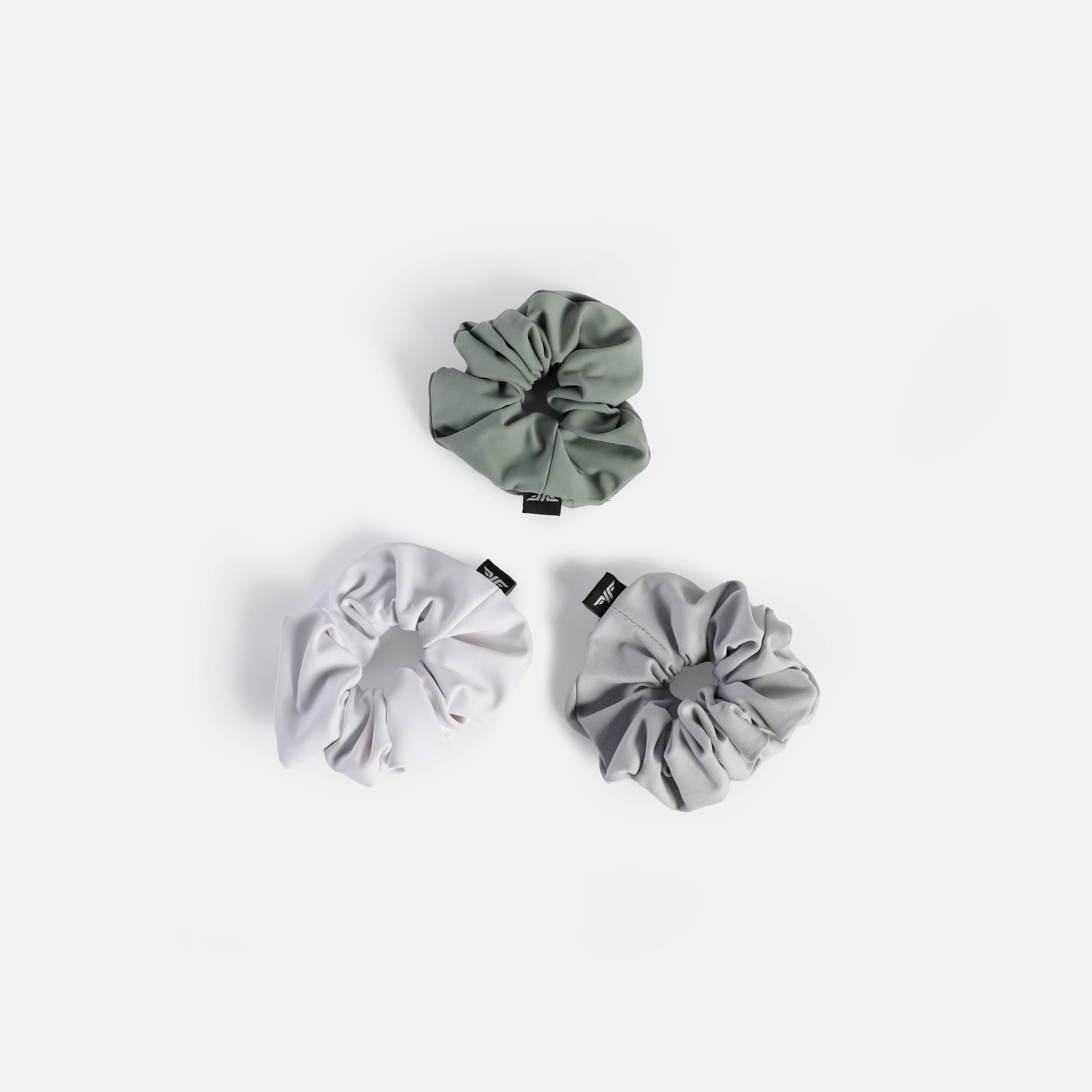 WOMEN-COCO-HAIRBOW-SCRUNCHIE (WHITE-LIGHT GREY-AVOCADO GREEN)