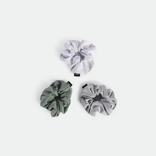 WOMEN-COCO-HAIRBOW-SCRUNCHIE (AVOCADO GREEN-LIGHT GREY-ILLUMINATED WHITE)