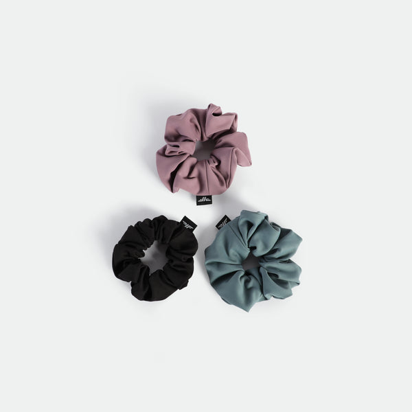 WOMEN-COCO-HAIRBOW-SCRUNCHIE (BLACK-PURPLE-GOBLIN BLUE)