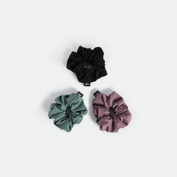 WOMEN-COCO-HAIRBOW-SCRUNCHIE (BLACK-PURPLE-CHINOIS GREEN)
