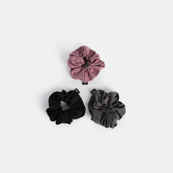 WOMEN-COCO-HAIRBOW-SCRUNCHIE (BLACK-MAUVE-DARK GREY)