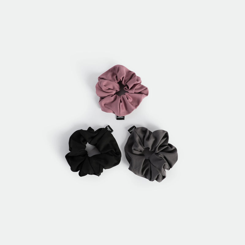 WOMEN-COCO-HAIRBOW-SCRUNCHIE (BLACK-MAUVE-DARK GREY)
