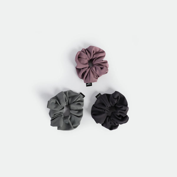 WOMEN-COCO-HAIRBOW-SCRUNCHIE (MAUVE PURPLE-DARK GREY-GREY)