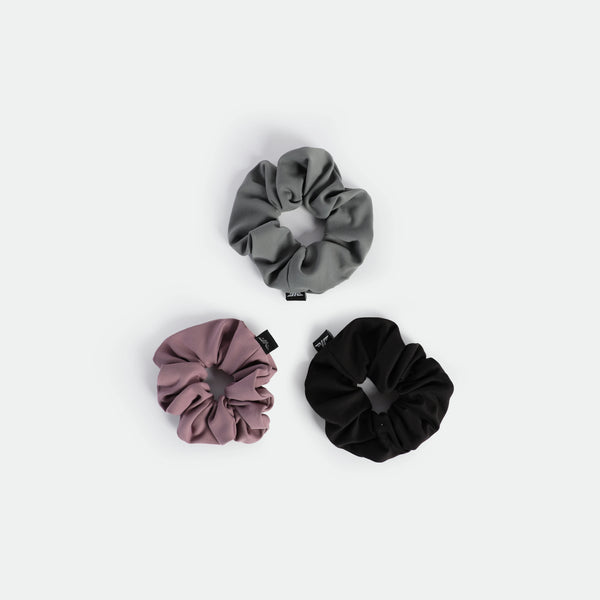WOMEN-COCO-HAIRBOW-SCRUNCHIE (BLACK-GREY-MAUVE PURPLE)