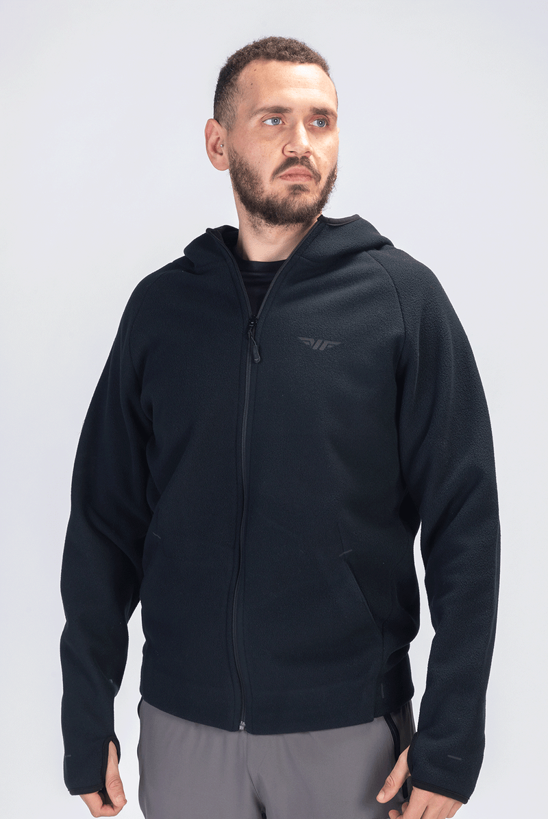MEN THRILL ZIP HOODIE(BLACK)