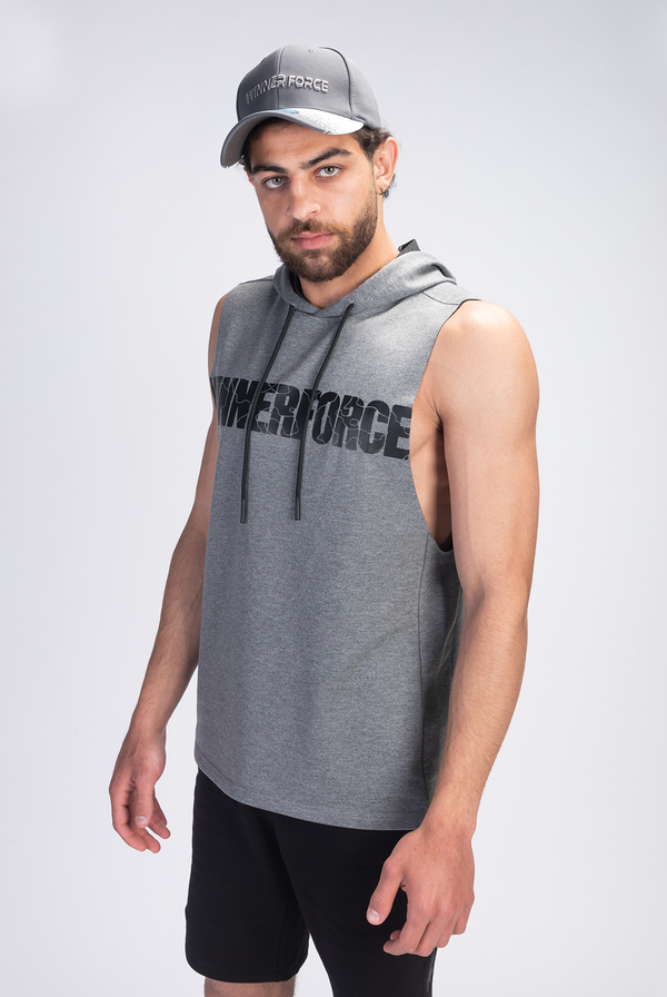 MEN BRAVE HALF HOODIE (DARK-GREY)