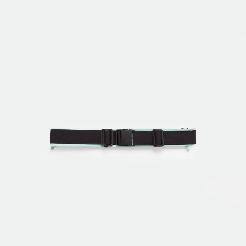 A EGGSHELL-BLUE utility belt with an adjustable buckle and two side straps, displayed on a plain white background