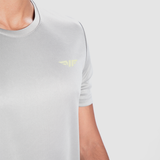 close up view for t-shirt grey with logo 