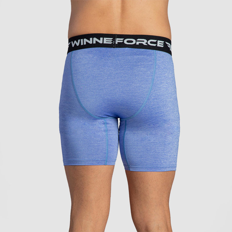 a back view for fit man wearing short PERSIAN-BLUE