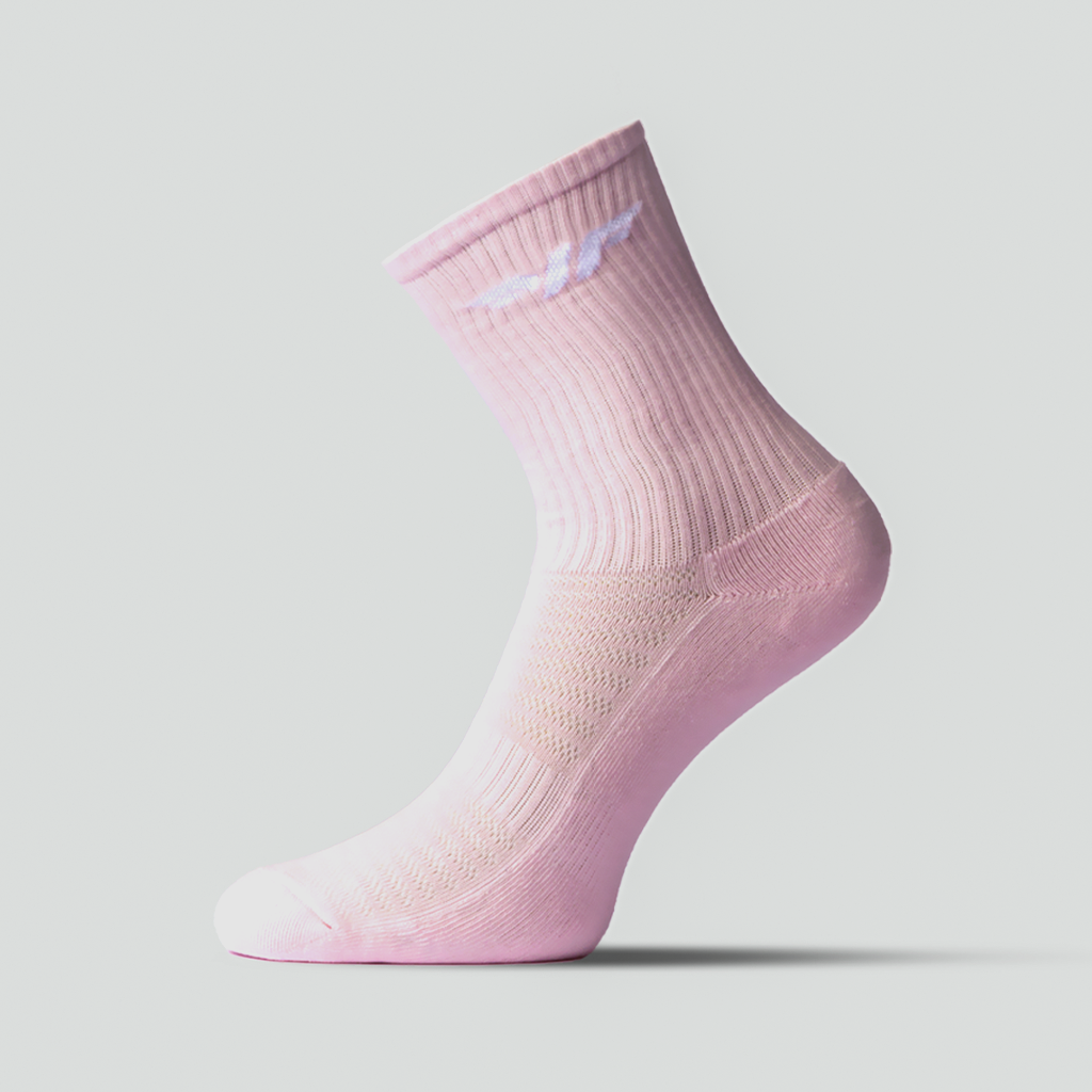 one socks long pink with logo white 