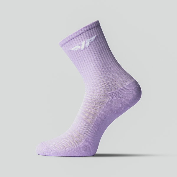 one socks long purple with logo  white 