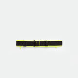 A SAFETY-YELLOW utility belt with an adjustable buckle and two side straps, displayed on a plain white background.