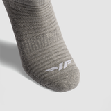 close up view for socks grey with logo white 