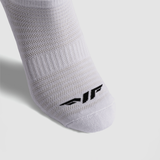 close up view for  socks white with logo black 