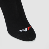 close up view  for socks black with logo 