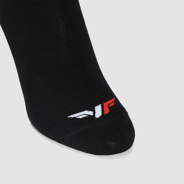 close up view  for socks black with logo 