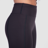 close up view  for fit woman wearing  legging black 