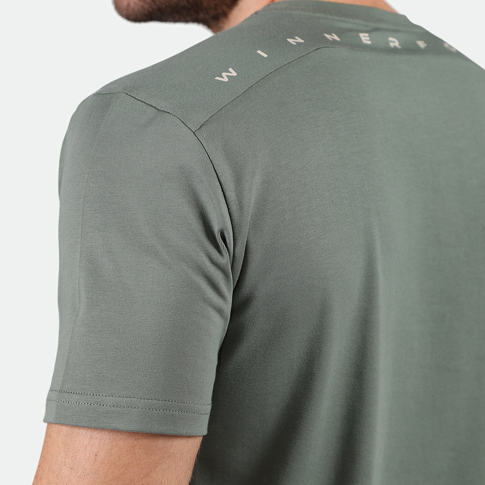 a back view for t-shirt agave green 