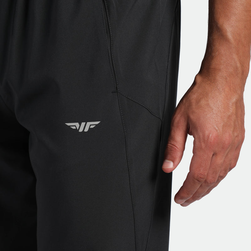 close up view for pants black with logo 