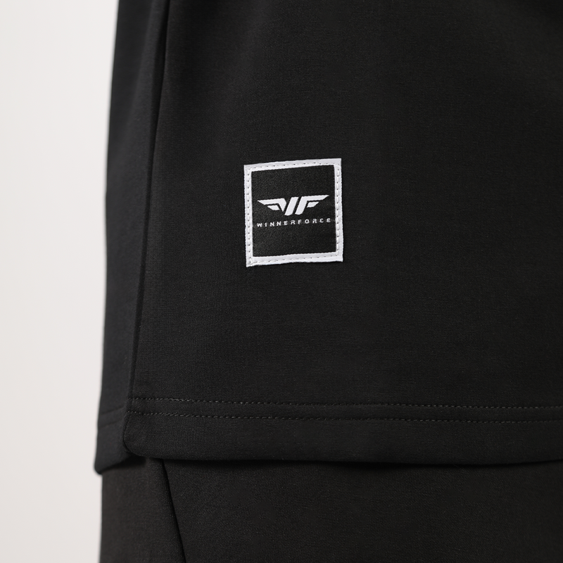 close up view for t-shirt black with logo 