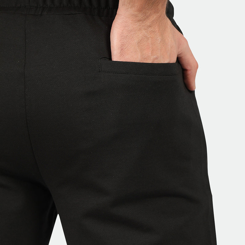 a back view for pocket of pants black 